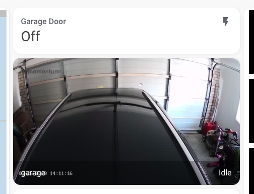 Garage camera and controls in Home Assistant
